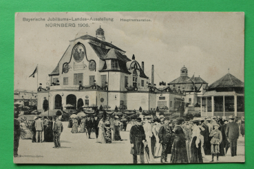 AK Nürnberg / 1906 / Bayerische Jubiläums Landes Ausstellung / Hauptrestauration Jugendstil Architektur